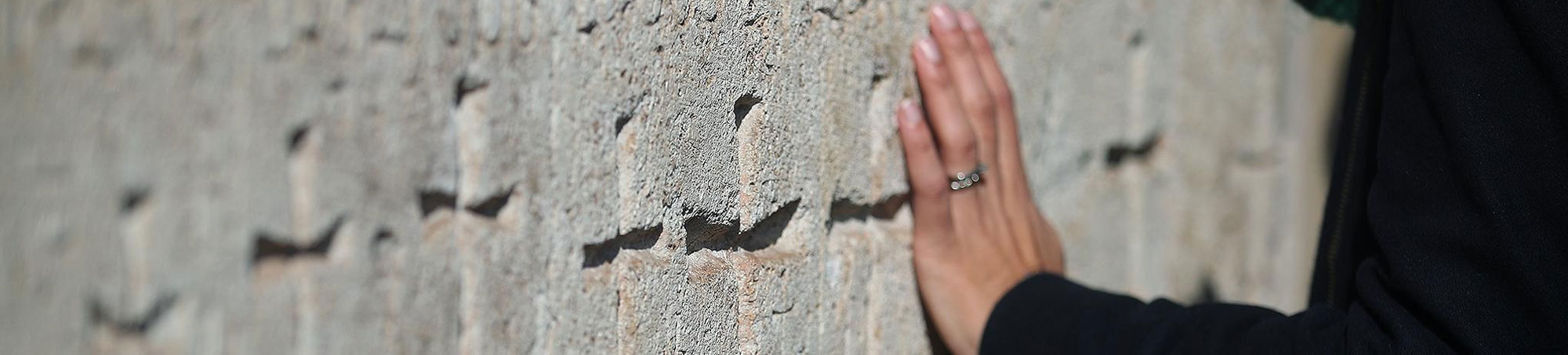 Armenian script and Christian symbols engraved into walls of Dadivank Monastery. Artsakh (Nagorno Karabakh)