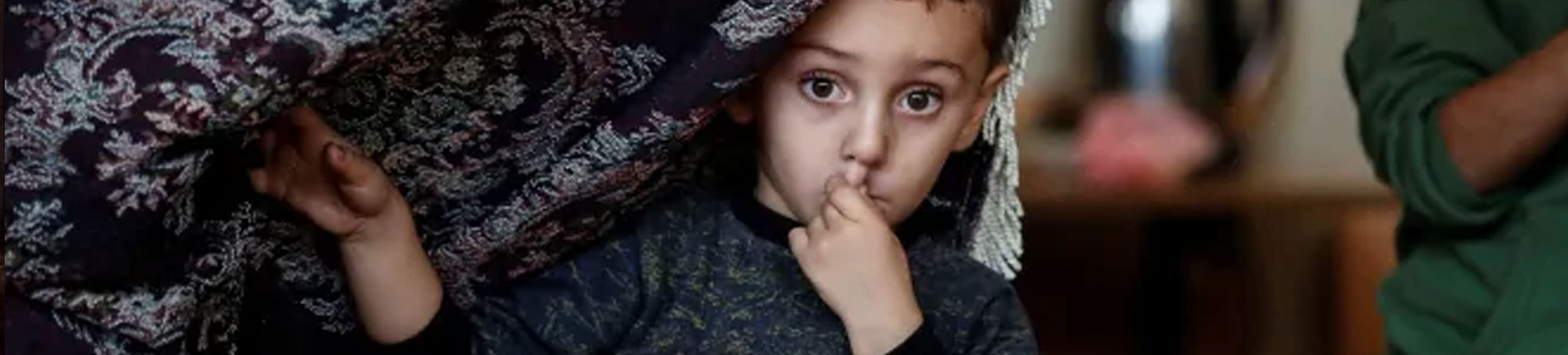 Karabakh refugee child troubled by Azerbaijian-Turkey agression. Artsakh (Nagorno Karabakh)